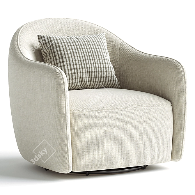 Elegant Beetle Swivel Armchair deco 3D model image 3