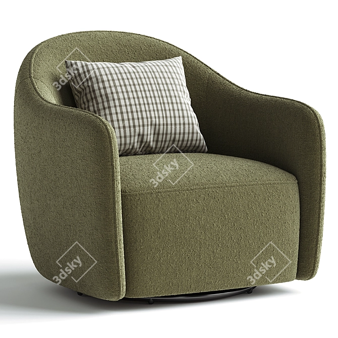 Elegant Beetle Swivel Armchair deco 3D model image 4