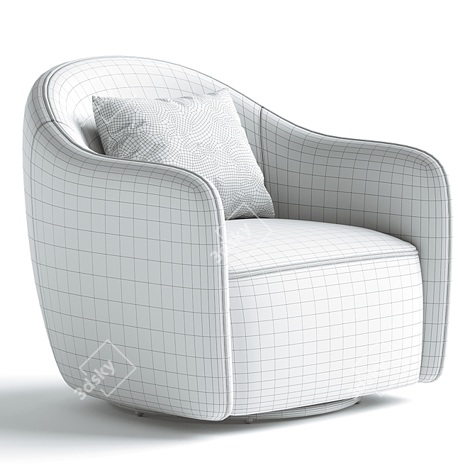 Elegant Beetle Swivel Armchair deco 3D model image 6