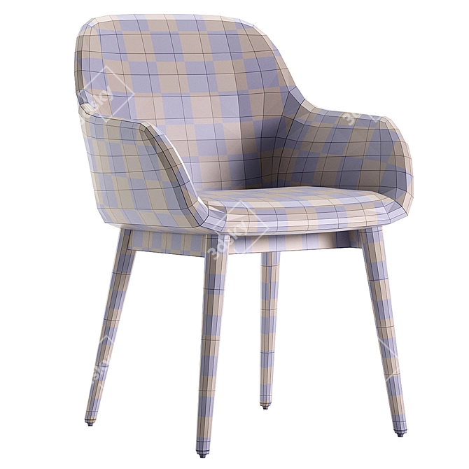 Contemporary Beige Konna Chair with Ash Wood Legs 3D model image 7