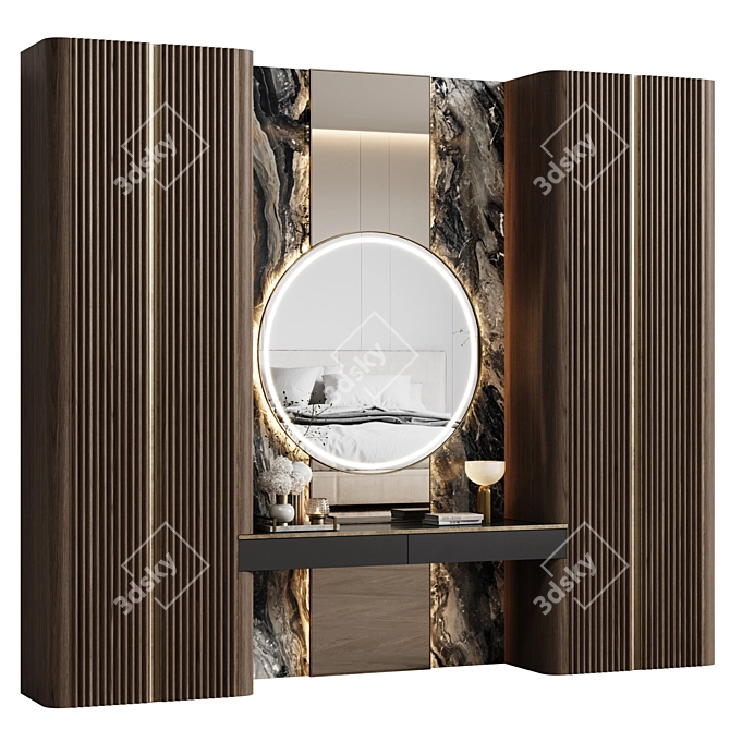 Modern Minimalist Style Wardrobe 3D model image 1