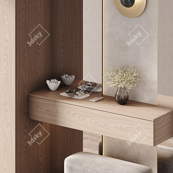 Natural Wood Mirror-Lit Furniture 3D model image 3