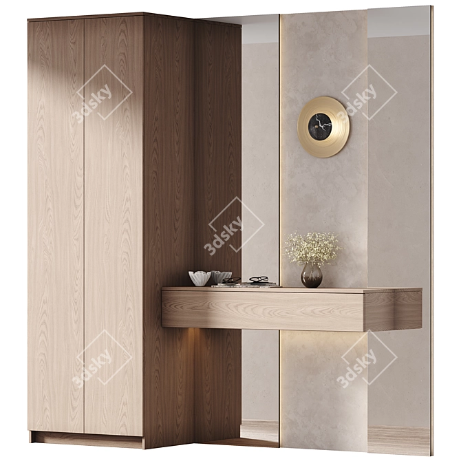 Natural Wood Mirror-Lit Furniture 3D model image 6