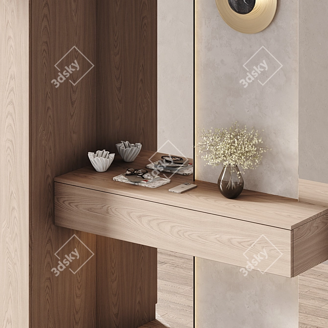 Natural Wood Mirror-Lit Furniture 3D model image 8