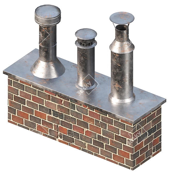 3D Chimney Ventilation Model 3D model image 3