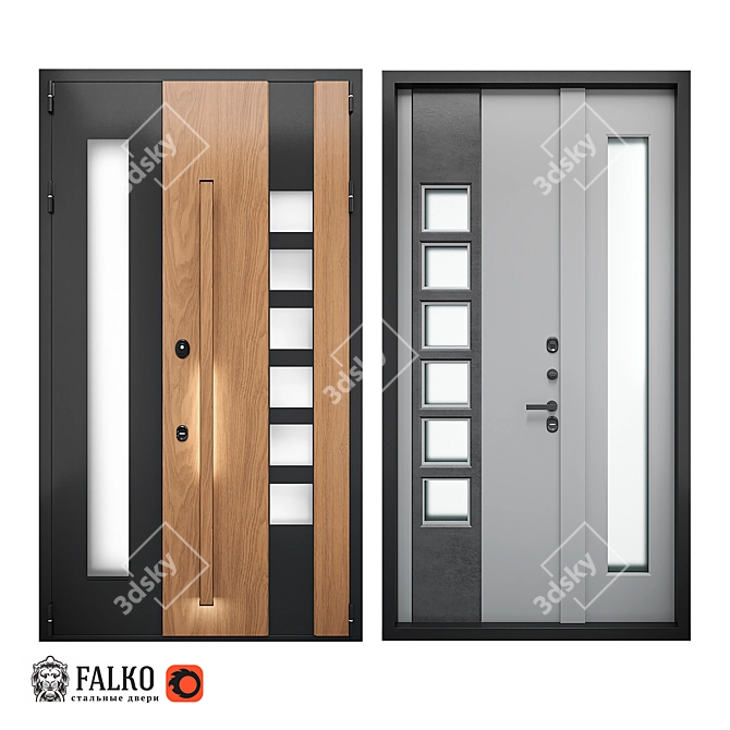 Custom Siberian Entry Doors 3D model image 1