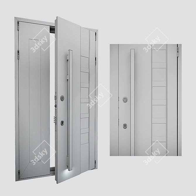 Custom Siberian Entry Doors 3D model image 2