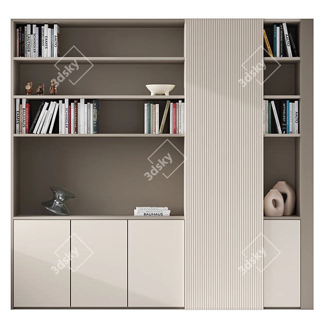 Modern Centric Bookcase Furniture 3D model image 1