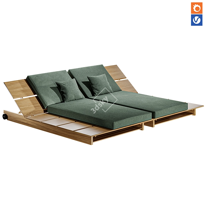 Stylish RODA-EOLIE Lounger 3D model image 1