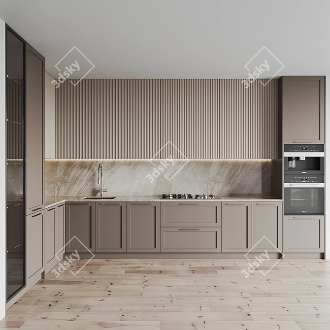  Modern Kitchen Design Set 3D model image 5