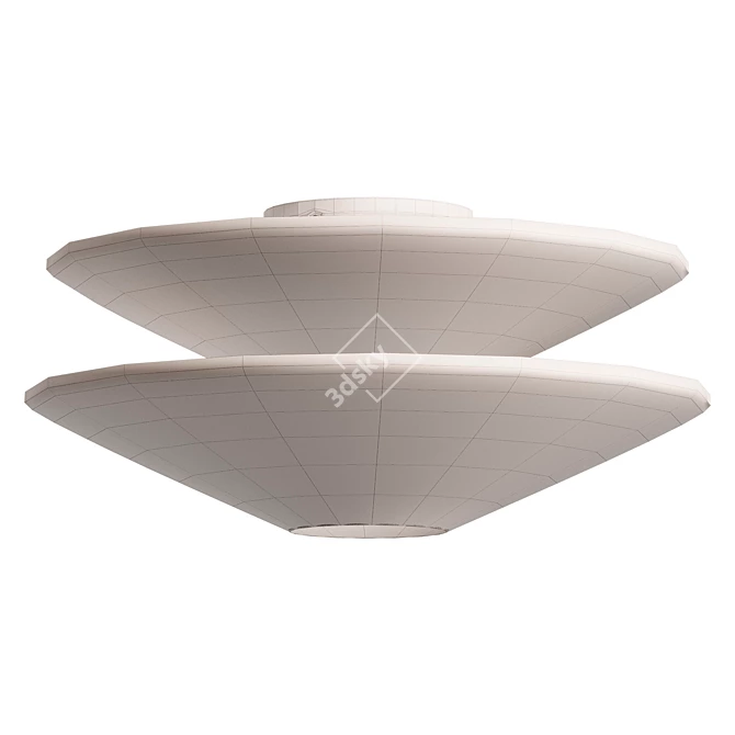 Modern Gull Flush Mount Lighting 3D model image 2