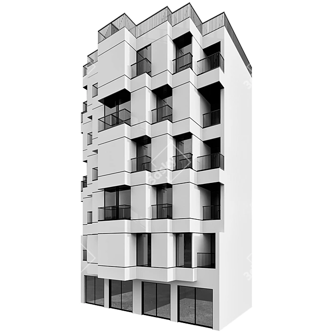 Detailed Building Model No108 3D model image 3