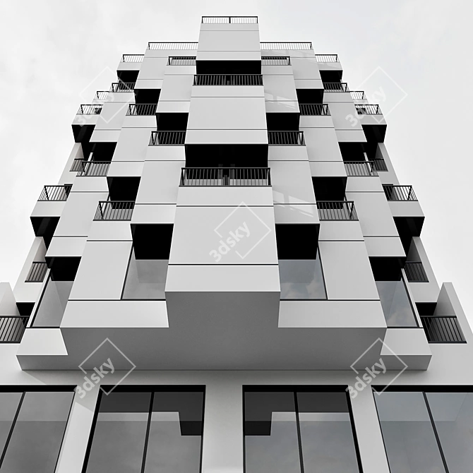 Detailed Building Model No108 3D model image 4