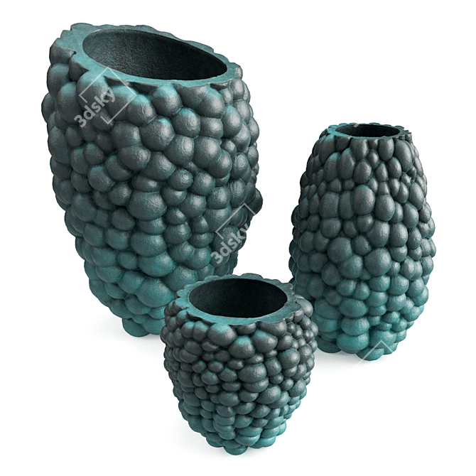 Bubble Vases Set, Contemporary Design 3D model image 1