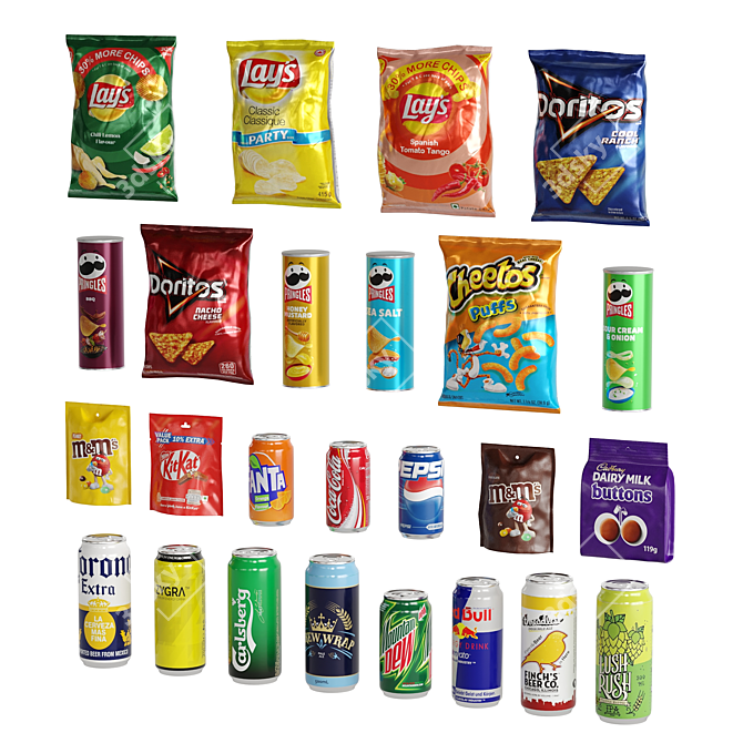  Snacks & Drinks Variety Pack 3D model image 4