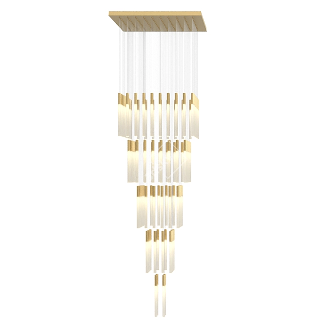 Modern Cascade Pendant LightFixture 3D model image 2