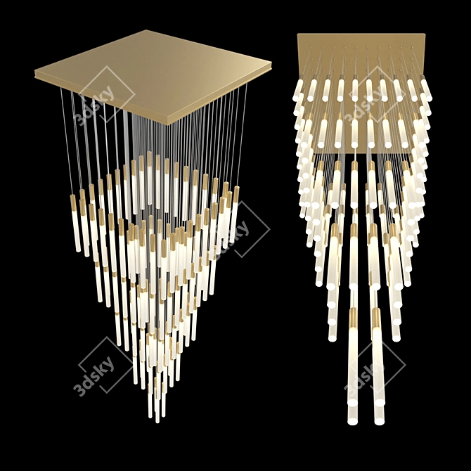 Modern Cascade Pendant LightFixture 3D model image 3