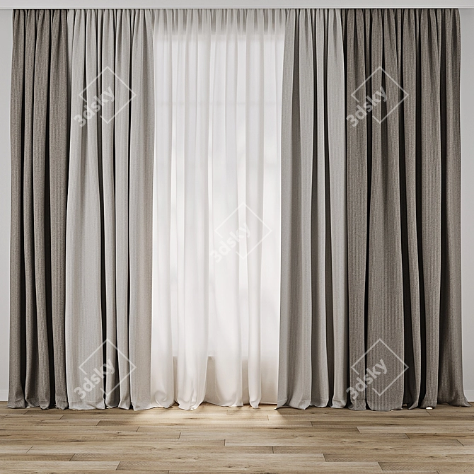 3D Curtain Model Archive Kit 3D model image 1