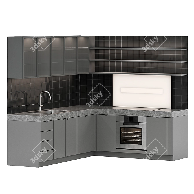 Elegant Barazzasrl Kitchen Set 3D model image 1