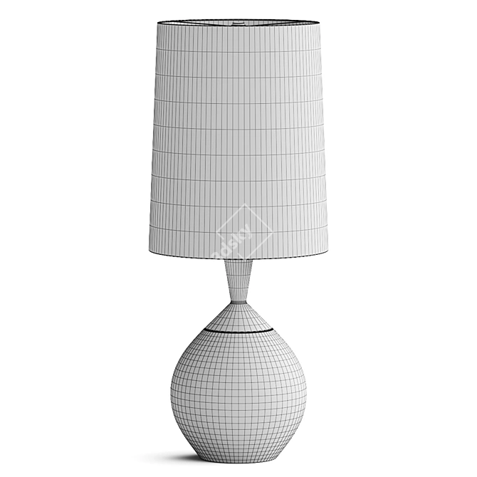 Modern White Metal Table Lamp 3D model image 2