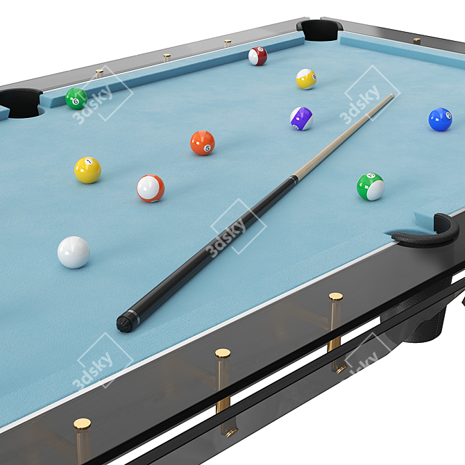 Italian Crafted Filotto Glass Billiard 3D model image 3