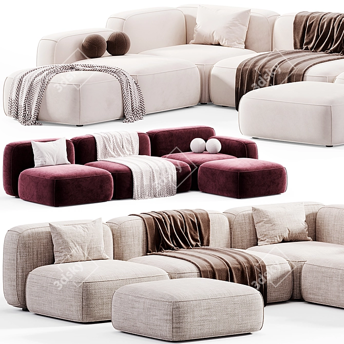 Modular Hippo Sofa by Mano 3D model image 3