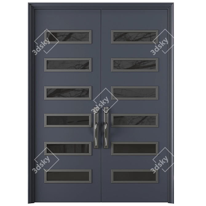 Modern Entrance Door Set 68 3D model image 3