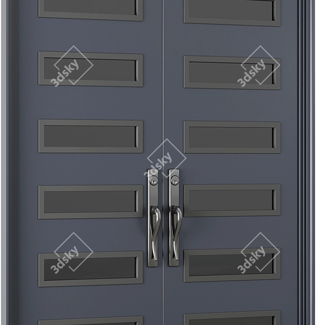 Modern Entrance Door Set 68 3D model image 4