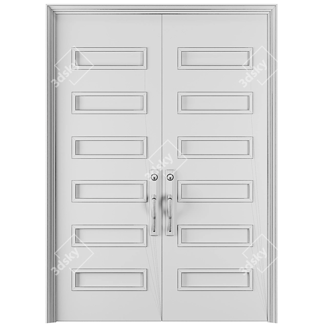 Modern Entrance Door Set 68 3D model image 5