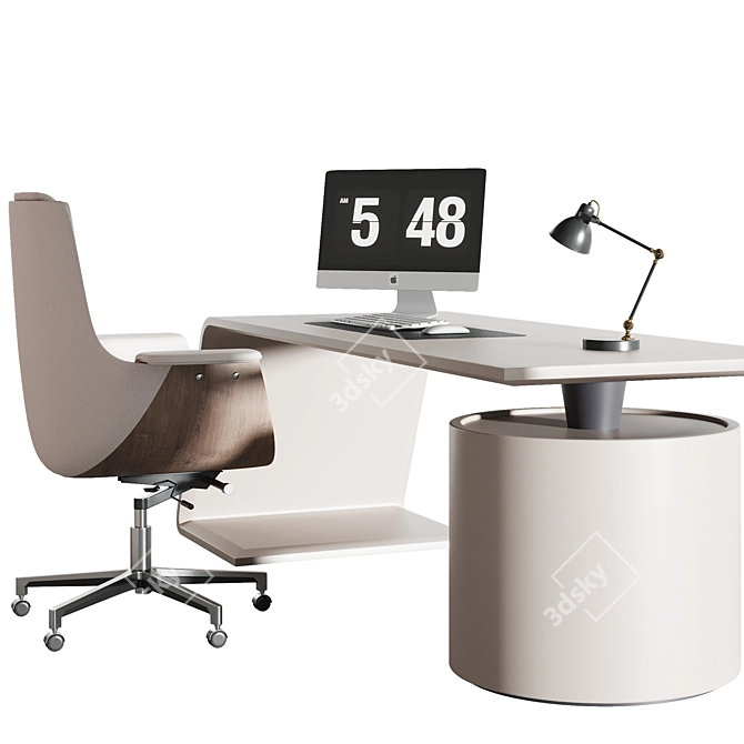 Modern Office Set Furniture Kit 3D model image 4