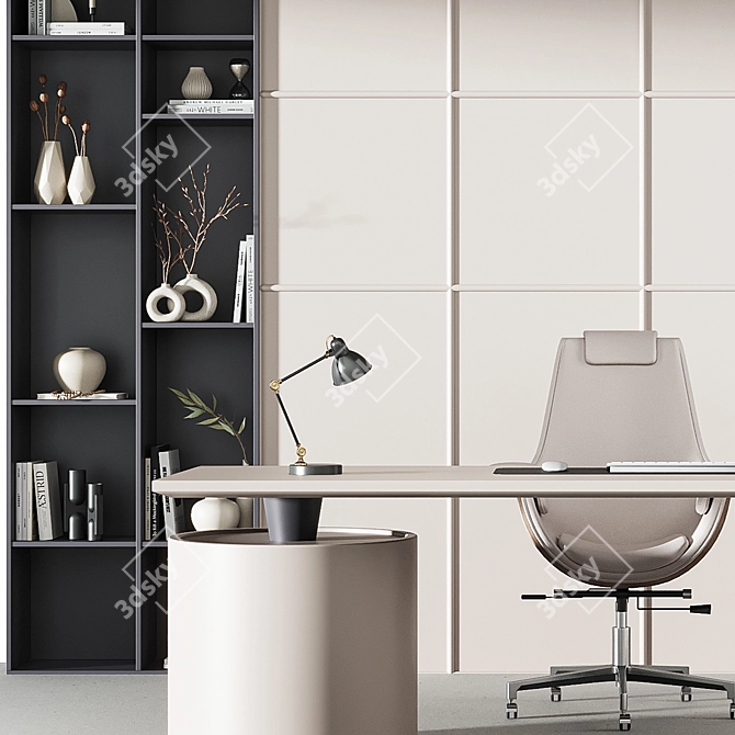 Modern Office Set Furniture Kit 3D model image 6