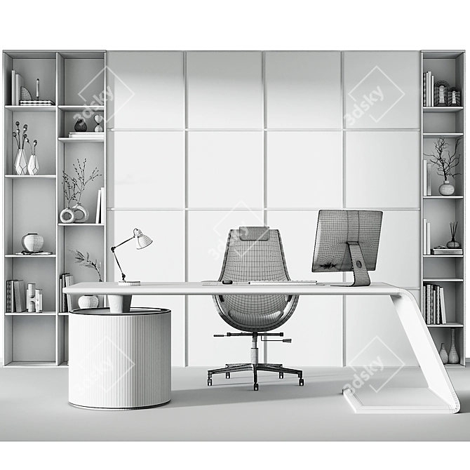 Modern Office Set Furniture Kit 3D model image 7