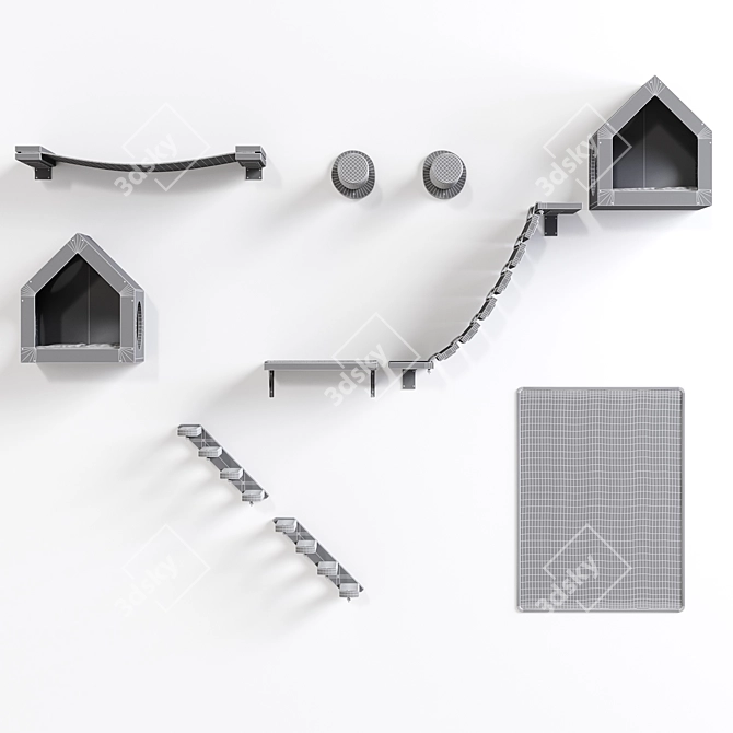 Pet Accessories Set with House 3D model image 6