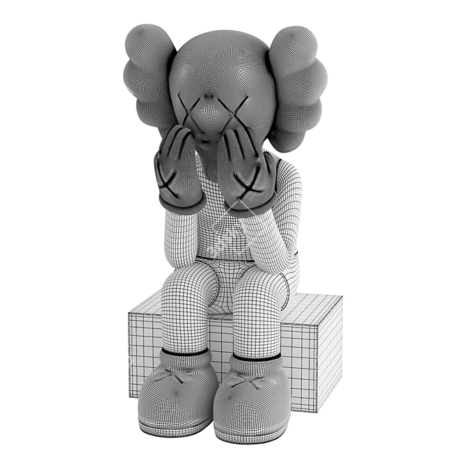 Designer KAWS Piggy Bank Figurine 3D model image 5