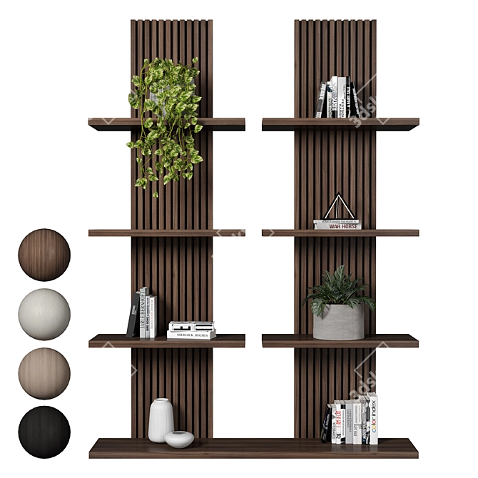 Modern Modular Display Shelf 3D model image 1