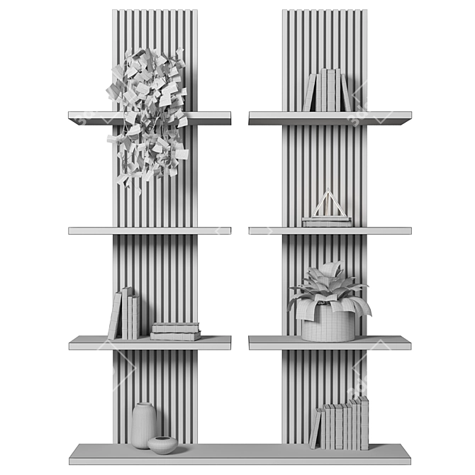 Modern Modular Display Shelf 3D model image 7