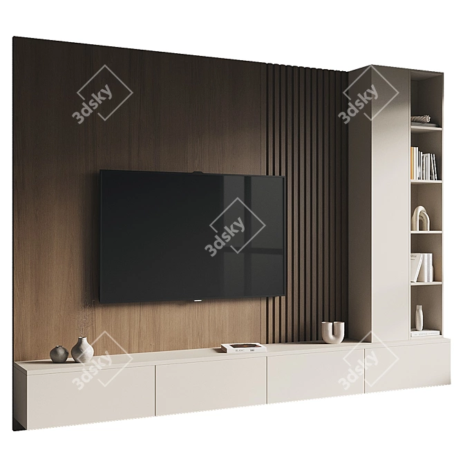  Modern TV Wall Set 3D 3D model image 1