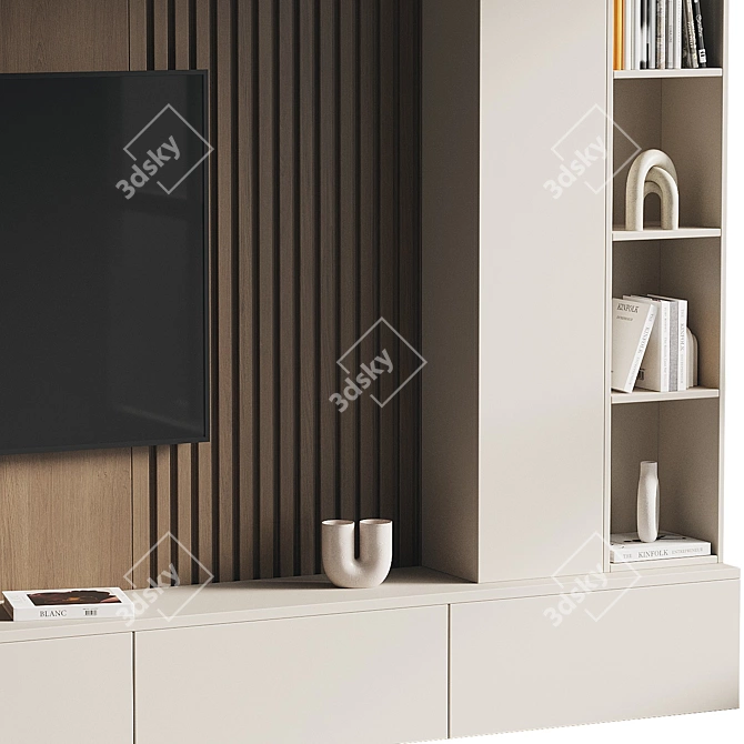  Modern TV Wall Set 3D 3D model image 3