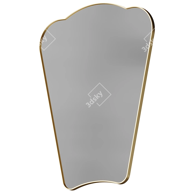 Indah Antique Brass Wall Mirror 3D model image 2