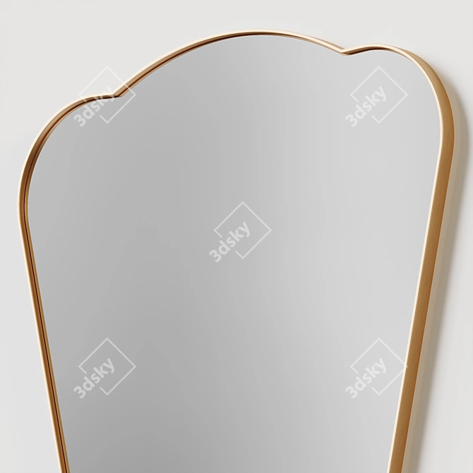 Indah Antique Brass Wall Mirror 3D model image 4