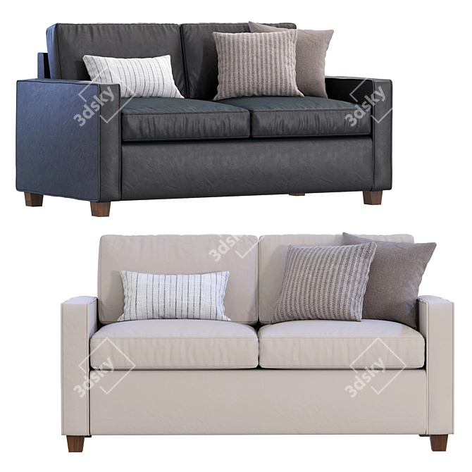 Modern Henry Sofa, West Elm 3D model image 4