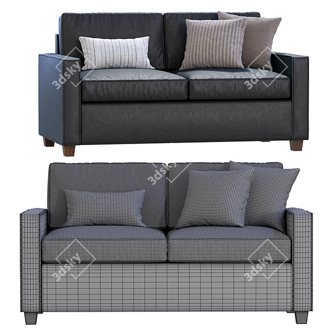 Modern Henry Sofa, West Elm 3D model image 5