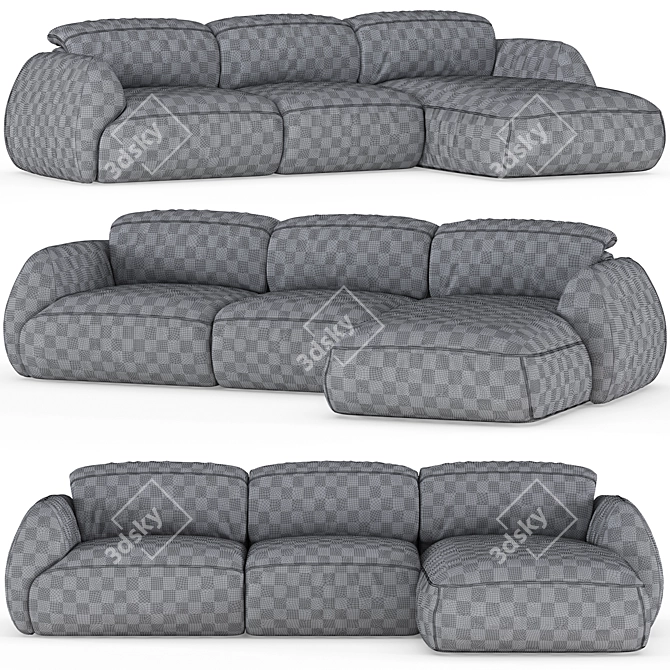 Natuzzi Mindful Set 1 Sofa 3D model image 10