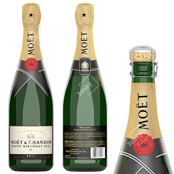 Luxury Champagne Bottle Collection 3D model image 3