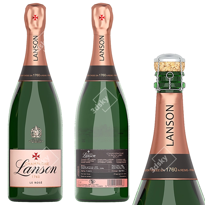 Luxury Champagne Bottle Collection 3D model image 4