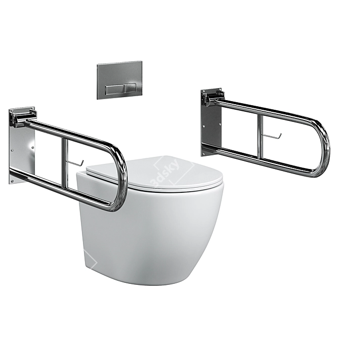 Otobir Handrail with Toilet Paper Holder 3D model image 1