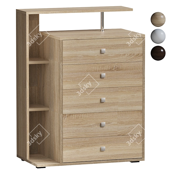 Elegant Camellia Chest of Drawers 3D model image 1