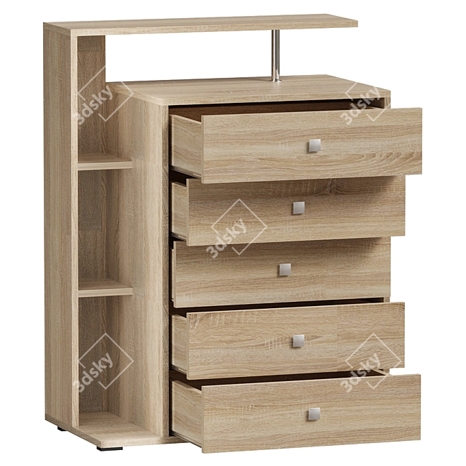 Elegant Camellia Chest of Drawers 3D model image 2