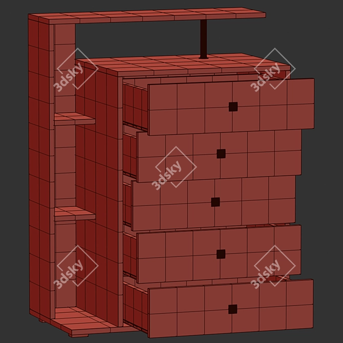 Elegant Camellia Chest of Drawers 3D model image 5