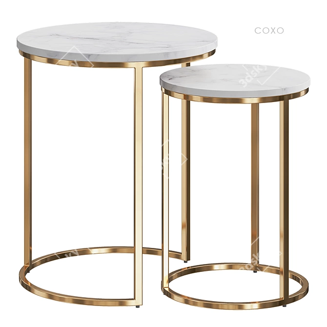 Soho Marble Round Tables Set 3D model image 1